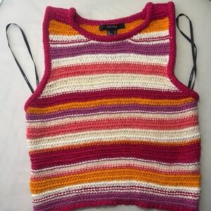 Forever 21 Pink Multi-Stripe Knit Tank